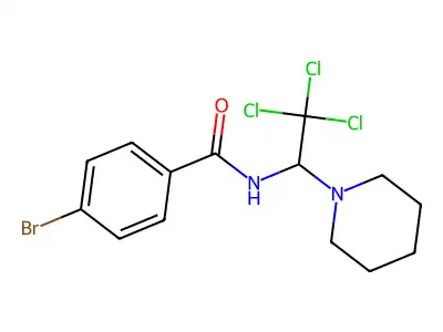 4-bromo-N-(2,2,2-trichloro-1-piperidin-1-ylethyl)benzamide structure