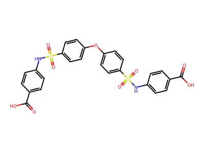 4-(4-{4-[(4-Carboxyphenyl)sulfamoyl]phenoxy}benzenesulfonamido)benzoic acid structure