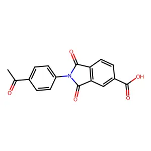 2-(4-Acetylphenyl)-1,3-dioxoisoindoline-5-carboxylic acid structure