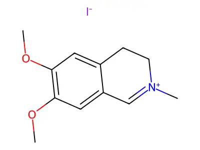 6,7-Dimethoxy-2-methyl-3,4-dihydroisoquinolin-2-ium iodide structure