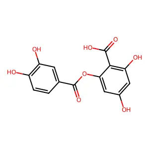 2-(3,4-Dihydroxybenzoyloxy)-4,6-dihydroxybenzoic acid structure