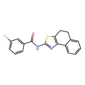 N-(4,5-dihydronaphtho[1,2-d][1,3]thiazol-2-yl)-3-fluorobenzamide structure