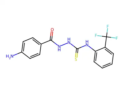 2-(4-aminobenzoyl)-N-[2-(trifluoromethyl)phenyl]hydrazine-1-carbothioamide structure