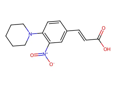 3-Nitro-4-(piperidin-1-yl)cinnamic acid structure