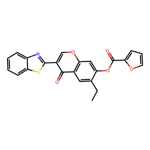3-(benzo[d]thiazol-2-yl)-6-ethyl-4-oxo-4H-chromen-7-yl furan-2-carboxylate structure