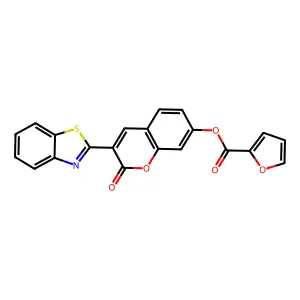 3-(benzo[d]thiazol-2-yl)-2-oxo-2H-chromen-7-yl furan-2-carboxylate structure