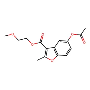2-Methoxyethyl 5-(acetyloxy)-2-methyl-1-benzofuran-3-carboxylate structure