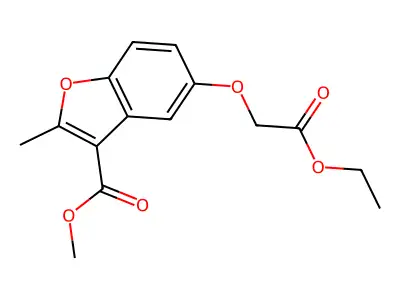 Methyl 5-(2-ethoxy-2-oxoethoxy)-2-methyl-1-benzofuran-3-carboxylate structure