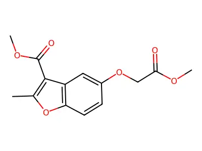 Methyl 5-(2-methoxy-2-oxoethoxy)-2-methyl-1-benzofuran-3-carboxylate structure