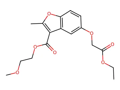 2-Methoxyethyl 5-(2-ethoxy-2-oxoethoxy)-2-methyl-1-benzofuran-3-carboxylate structure
