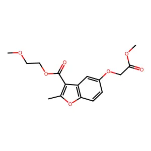 2-Methoxyethyl 5-(2-methoxy-2-oxoethoxy)-2-methyl-1-benzofuran-3-carboxylate structure