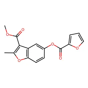 Methyl 5-(furan-2-carbonyloxy)-2-methyl-1-benzofuran-3-carboxylate structure