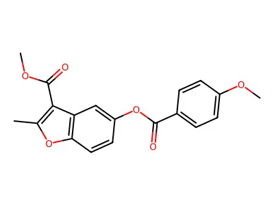 Methyl 5-(4-methoxybenzoyloxy)-2-methyl-1-benzofuran-3-carboxylate structure