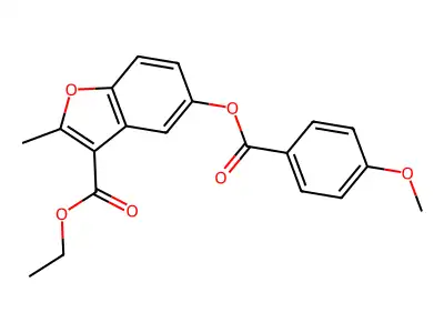 Ethyl 5-(4-methoxybenzoyloxy)-2-methyl-1-benzofuran-3-carboxylate structure
