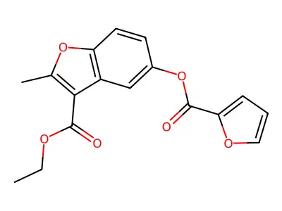 Ethyl 5-(furan-2-carbonyloxy)-2-methyl-1-benzofuran-3-carboxylate structure