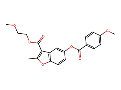 2-Methoxyethyl 5-((4-methoxybenzoyl)oxy)-2-methylbenzofuran-3-carboxylate structure