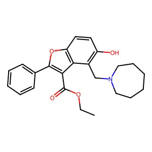 Ethyl 4-(azepan-1-ylmethyl)-5-hydroxy-2-phenyl-1-benzofuran-3-carboxylate structure