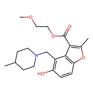 2-methoxyethyl 5-hydroxy-2-methyl-4-[(4-methylpiperidin-1-yl)methyl]-1-benzofuran-3-carboxylate structure