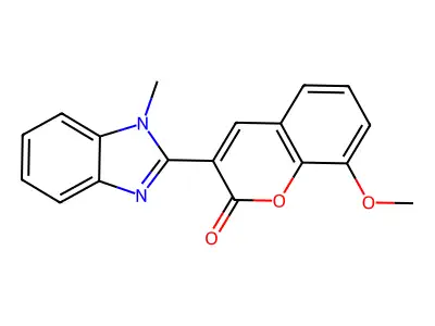8-methoxy-3-(1-methyl-1H-1,3-benzodiazol-2-yl)-2H-chromen-2-one structure