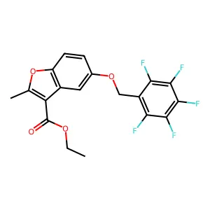 ethyl 2-methyl-5-[(2,3,4,5,6-pentafluorophenyl)methoxy]-1-benzofuran-3-carboxylate structure