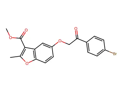 Methyl 5-[2-(4-bromophenyl)-2-oxoethoxy]-2-methyl-1-benzofuran-3-carboxylate structure