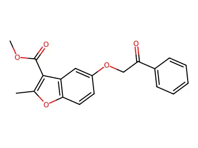 Methyl 2-methyl-5-(2-oxo-2-phenylethoxy)-1-benzofuran-3-carboxylate structure