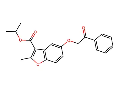 Propan-2-yl 2-methyl-5-(2-oxo-2-phenylethoxy)-1-benzofuran-3-carboxylate structure