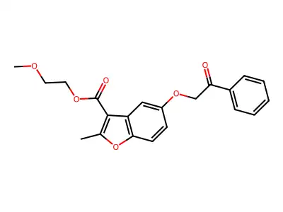 2-Methoxyethyl 2-methyl-5-(2-oxo-2-phenylethoxy)-1-benzofuran-3-carboxylate structure