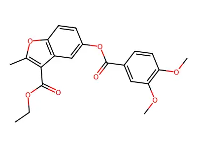 Ethyl 5-(3,4-dimethoxybenzoyloxy)-2-methyl-1-benzofuran-3-carboxylate structure