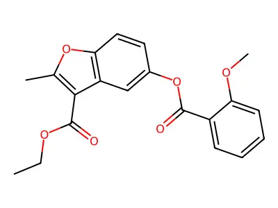 Ethyl 5-(2-methoxybenzoyloxy)-2-methyl-1-benzofuran-3-carboxylate structure