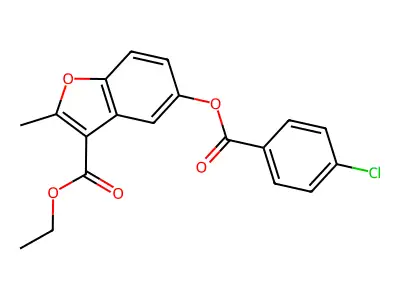 Ethyl 5-[(4-chlorobenzoyl)oxy]-2-methyl-1-benzofuran-3-carboxylate structure