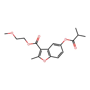 2-Methoxyethyl 5-(isobutyryloxy)-2-methylbenzofuran-3-carboxylate structure