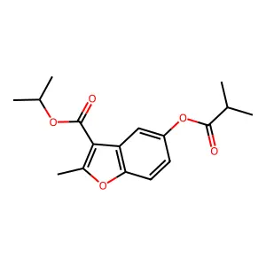 Isopropyl 5-(isobutyryloxy)-2-methyl-1-benzofuran-3-carboxylate structure