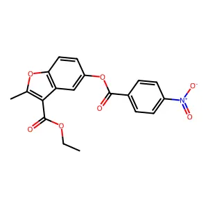 Ethyl 2-methyl-5-(4-nitrobenzoyloxy)-1-benzofuran-3-carboxylate structure