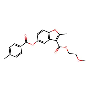 2-Methoxyethyl 2-methyl-5-((4-methylbenzoyl)oxy)benzofuran-3-carboxylate structure