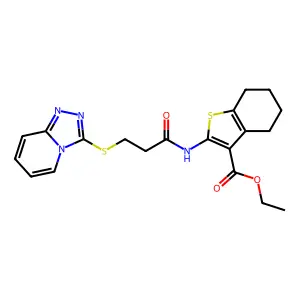 ETHYL 2-(3-{[1,2,4]TRIAZOLO[4,3-A]PYRIDIN-3-YLSULFANYL}PROPANAMIDO)-4,5,6,7-TETRAHYDRO-1-BENZOTHIOPHENE-3-CARBOXYLATE structure