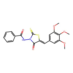 (Z)-N-(4-oxo-2-thioxo-5-(3,4,5-trimethoxybenzylidene)thiazolidin-3-yl)benzamide structure