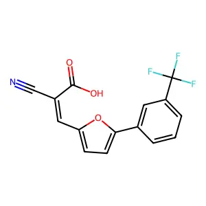 (E)-2-cyano-3-(5-(3-(trifluoromethyl)phenyl)furan-2-yl)acrylic acid structure