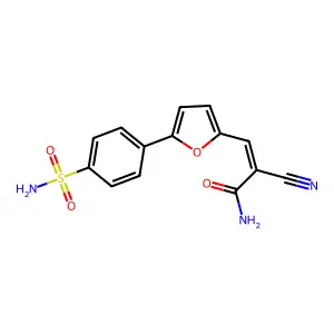 2-Cyano-3-(5-(4-sulfamoylphenyl)furan-2-yl)acrylamide structure