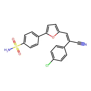 (Z)-4-(5-(2-(4-chlorophenyl)-2-cyanovinyl)furan-2-yl)benzenesulfonamide structure