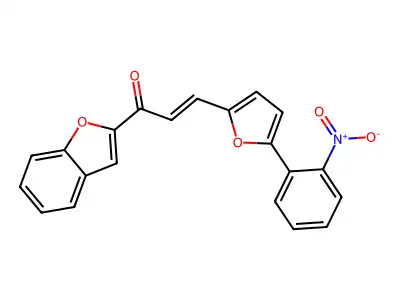 (E)-1-(benzofuran-2-yl)-3-(5-(2-nitrophenyl)furan-2-yl)prop-2-en-1-one structure