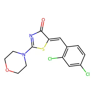 5-(2,4-dichlorobenzylidene)-2-(4-morpholinyl)-1,3-thiazol-4(5H)-one structure