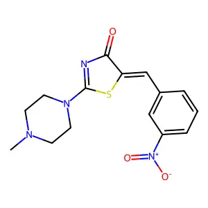 (Z)-2-(4-methylpiperazin-1-yl)-5-(3-nitrobenzylidene)thiazol-4(5H)-one structure