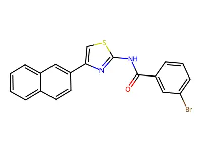 3-bromo-N-(4-(naphthalen-2-yl)thiazol-2-yl)benzamide structure