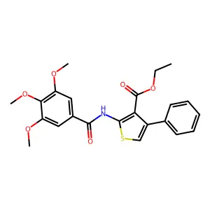 Ethyl 4-phenyl-2-(3,4,5-trimethoxybenzamido)thiophene-3-carboxylate structure
