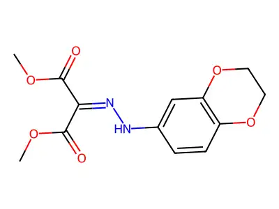 Dimethyl 2-(2,3-dihydro-1,4-benzodioxin-6-ylhydrazinylidene)propanedioate structure