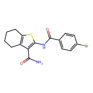 2-(4-Bromobenzamido)-4,5,6,7-tetrahydro-1-benzothiophene-3-carboxamide structure