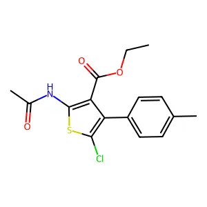 Ethyl 5-chloro-2-acetamido-4-(4-methylphenyl)thiophene-3-carboxylate structure