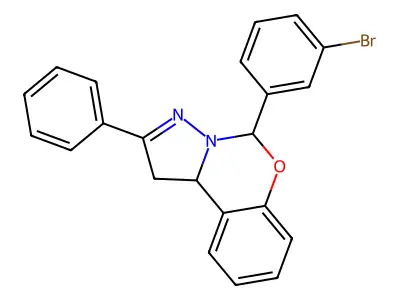 5-(3-Bromophenyl)-2-phenyl-1,10b-dihydropyrazolo[1,5-c][1,3]benzoxazine structure