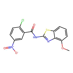 2-chloro-N-(4-methoxy-1,3-benzothiazol-2-yl)-5-nitrobenzamide structure
